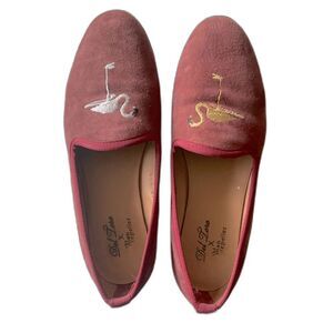 Del Toro x Man Repeller $475 Wine/Burgundy Suede Smoking Slippers Size 6.5